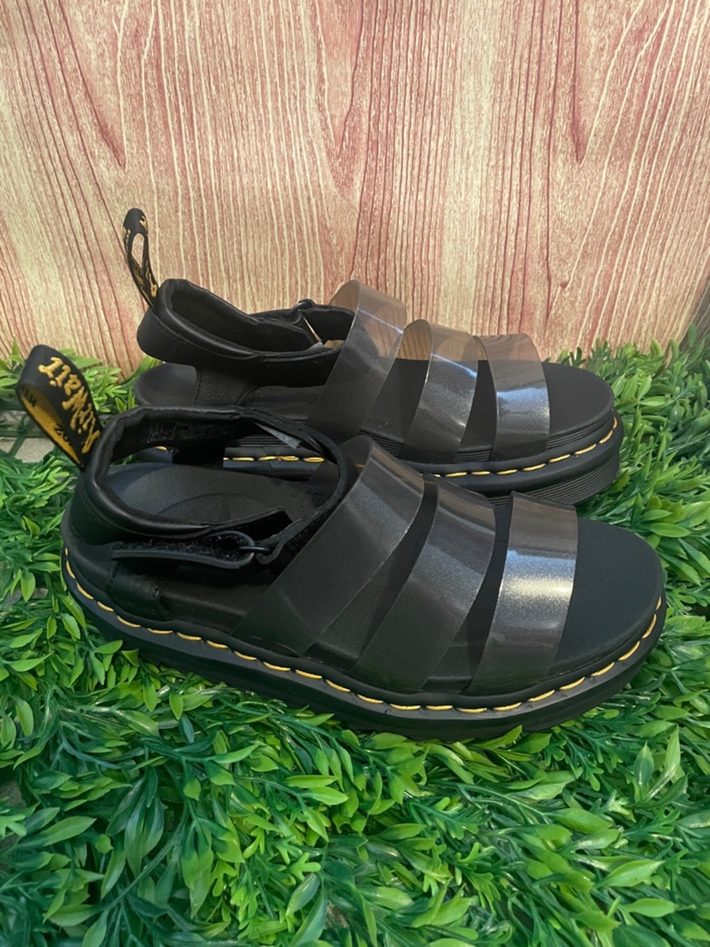 Dr. Martens Women’s Docs Blaire Strap Jelly Glitter Black Sandals - Picture 2 of 7